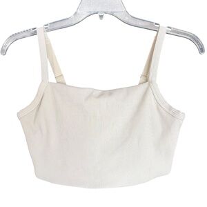 Aerie Offline Light Gray Ribbed Cropped Adjustable Strap Top Size Women's XL